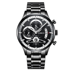 Mens Casual Watch Retro Three Eye Design Business Quartz Brand Clock