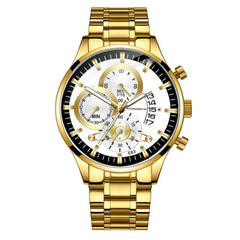 Mens Casual Watch Retro Three Eye Design Business Quartz Brand Clock