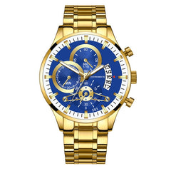 Mens Casual Watch Retro Three Eye Design Business Quartz Brand Clock