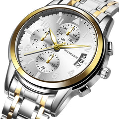New Business Watch Male Clock Retro Design Steel Band Relogio Alloy