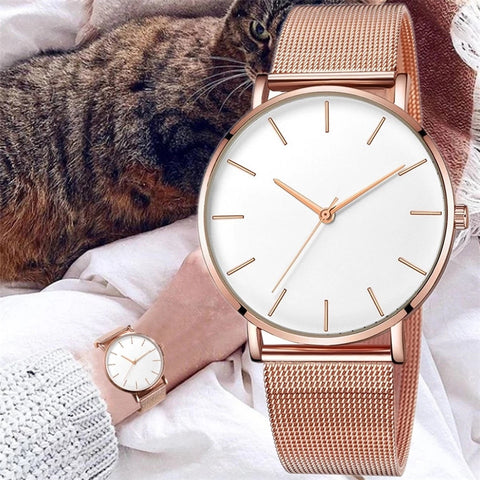 Mesh band Bracelet High Quality Casual Wrist Watch for Woman